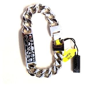 Stainless Steel 9.5" Cuban Skull Bracelet